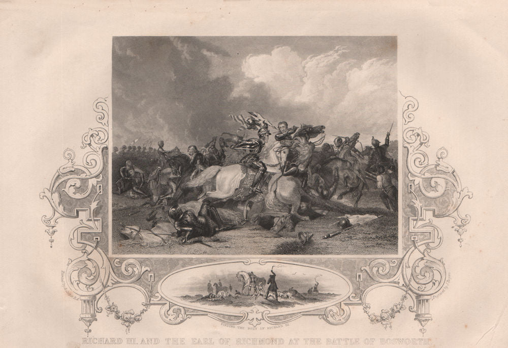BATTLE OF BOSWORTH. Richard III & Earl Of Richmond. Finding Richard's body 1853
